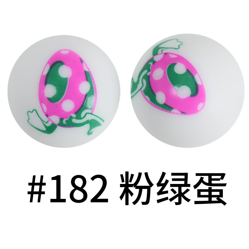 Wholesale 50pcs 16mm Print Silicone Beads Colorful Silicone Water Transfer Beads